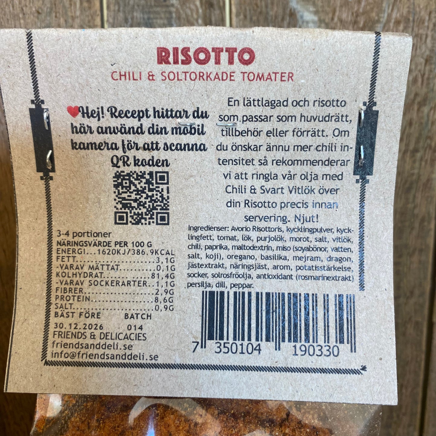 Risotto Chillo & Soltorkade Tomater - Friends & Deli