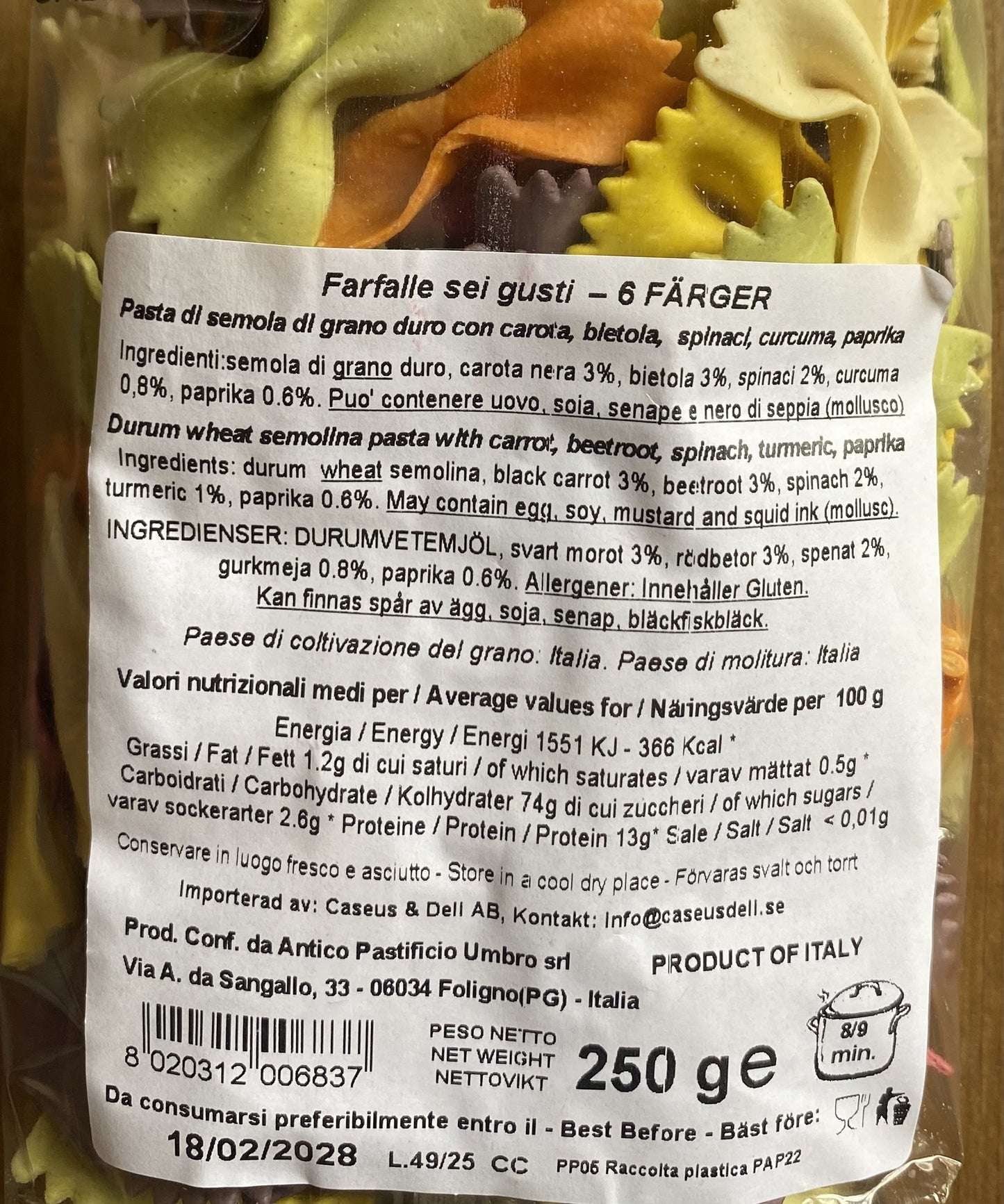 Corte Castello Farfalle 6 färger