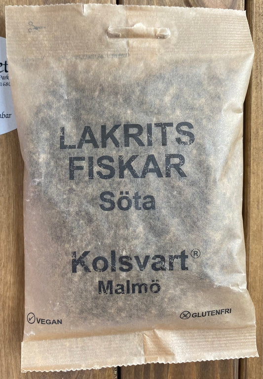 Kolsvart Lakritsfiskar – Söta